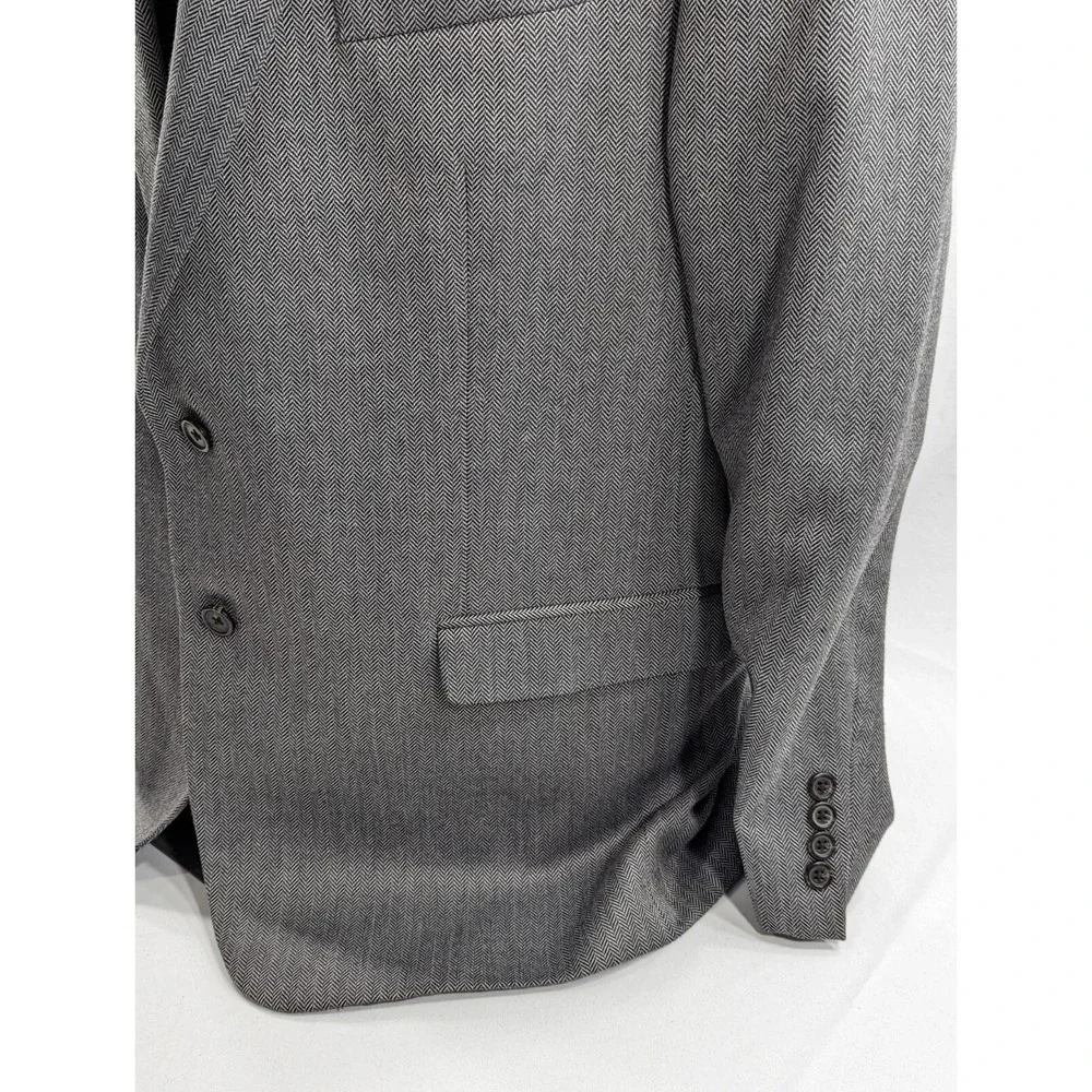 Chaps Ralph Lauren Blazer Sports Suit Jacket Polyester‎ Blend 48R Herringbone